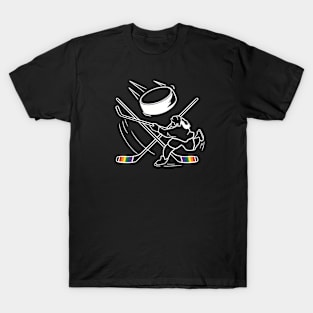 Pride Hockey Player (With Ponytail) LGBT Design T-Shirt